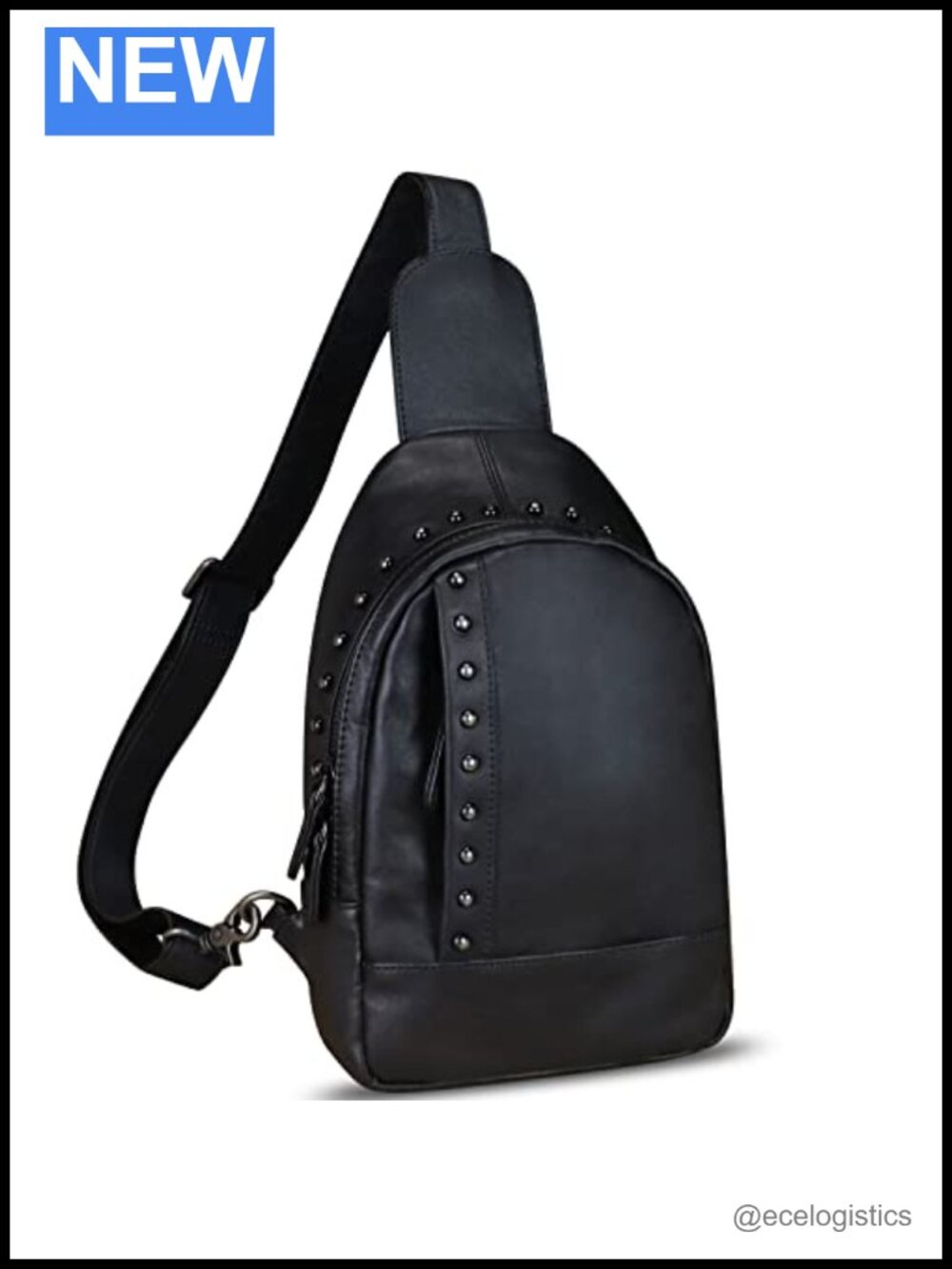 Genuine Leather Sling Bag Women Crossbody Chest Hiking Daypack Vintage Handmade